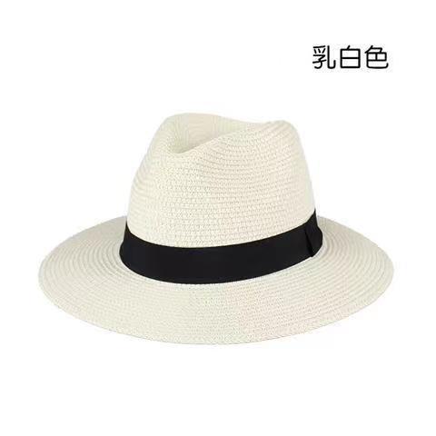 Straw Hat Summer Foldable Sunscreen Hat Beach Hat Big Eave Hat Panama Top Hat Sun Hat Trendy Brand New Straw Weaving