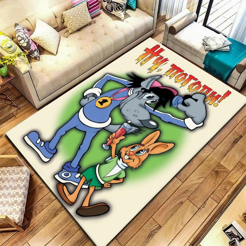 Nu Pogodi Carpet Rug for Living Room Bedroom Home Sofa Decoration,Kids play Nonslip Floor Mat
