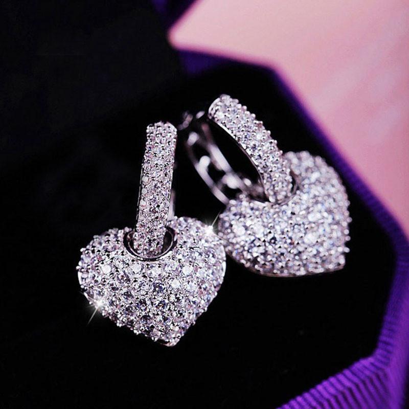 

Micro Pave Кубический цирконий Сердце Серьги для женщин 2022 Мода Корея Стиль Серьги Дизайнер Заявление Ювелирные изделия