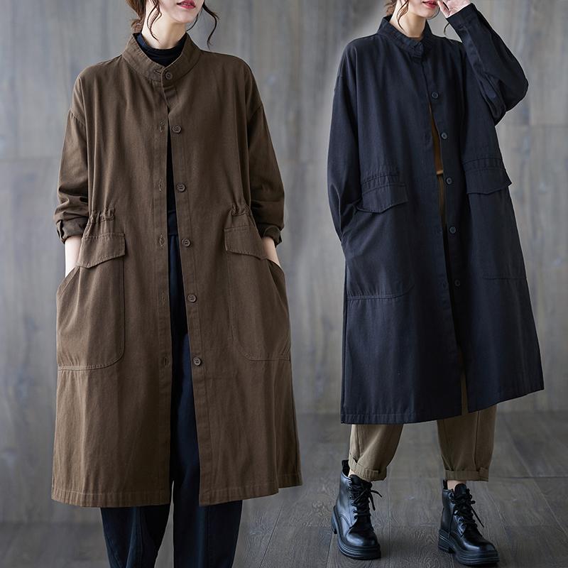 Dimanaf 2024 frühling Plus Größe Frauen Jacke Mantel Outwear Taste Taschen Weibliche Kleidung Lose Beiläufige Solide Oversize Zeigen Dünne Mantel
