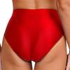 Womens Shiny Solid Color Briefs High Stretch Elastic Waistband Underwear