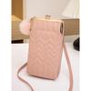 Rhombus Mobile Phone Bag New Xiaoxiangfeng Women's Bag Single Shoulder Oblique Span Bag Simple Bag Women's Versatile Clip Bag
