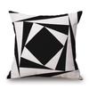 Cover Geometric Cushion Home Sofa Decor Black  White Linen Throw Pillow Case