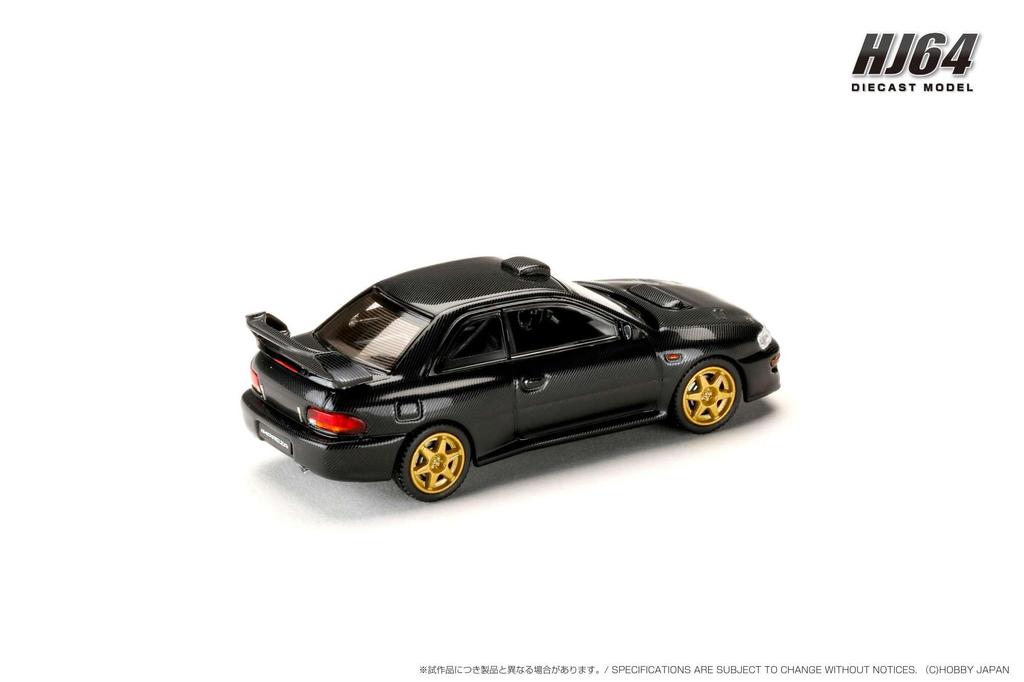 HJ64 1/64 Maßstab Subaru Impreza 22B STi Version (GC8) Rallye Basisauto Carbon Schwarz (Fertiges Produkt) HJ647041BK
