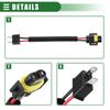 Motoforti Universal Car Headlight Bulb Retrofit Wiring Replacement Connector Female Male Socket Adapter H8/H9/H11