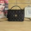 Bolso de hombro nuevo, bolso de rombos de cuero, bolso de doble cadena al hombro, bolso bandolera portátil, bolso versátil de tendencia para mujer