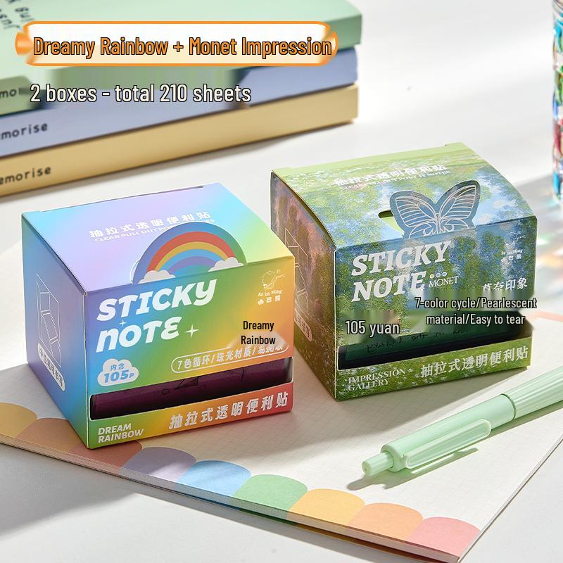 Pearlescent Transparent Tearable Sticky Notes for Students