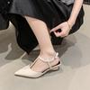 New Brand Women Sandal Fashion Pointed Toe Thin Low Heels Ladies Elegant Slingback Shoes Dress Pumps Shoes