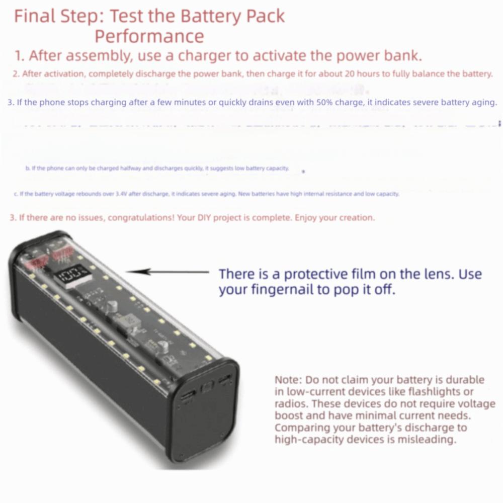 LED Screen Battery Storage Box 8x18650 Fast Charging Power Bank 18650 Battery Box  Outdoor Use