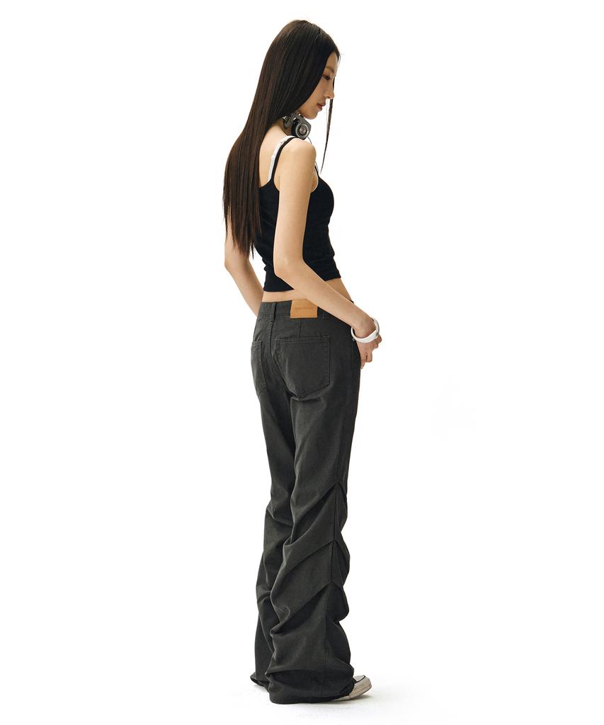 Deketeuumeon Flared Shirring Pants Dcwpt017Charcoal