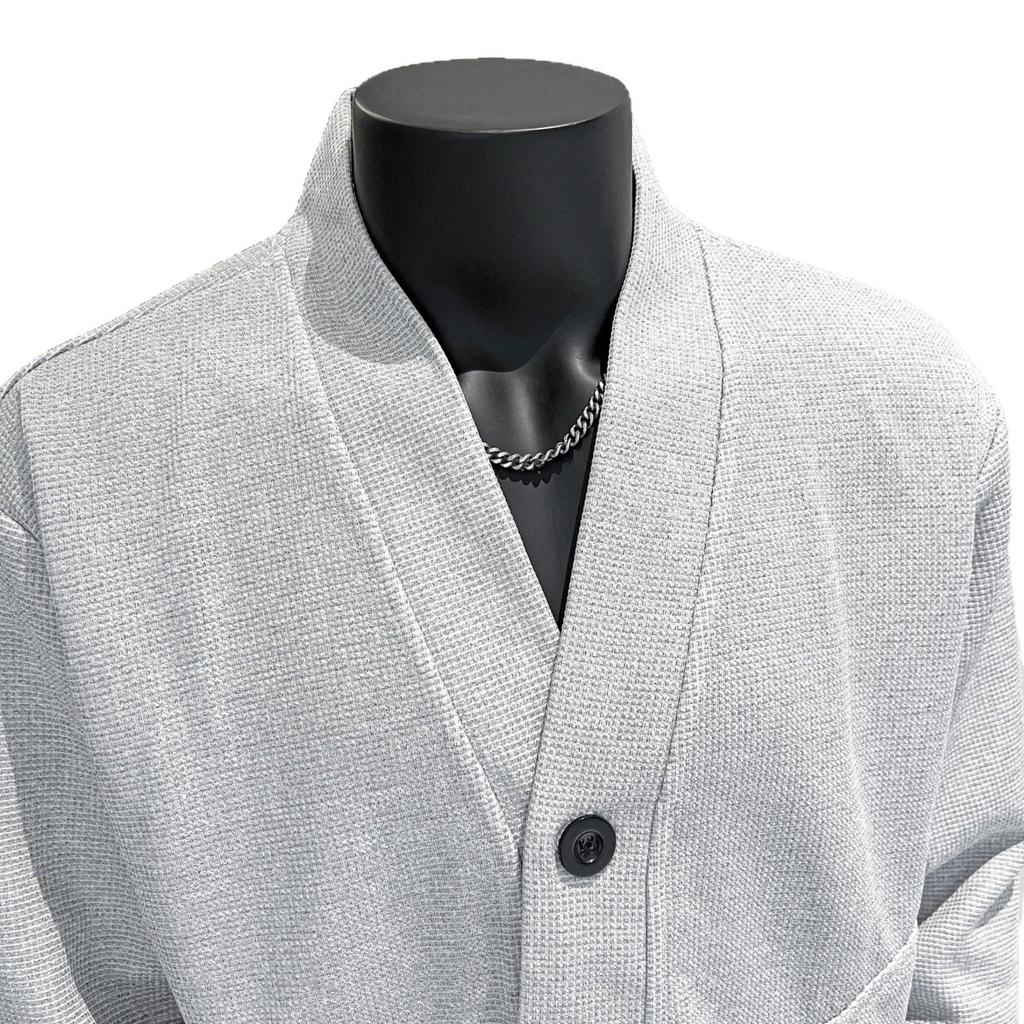 2026 New Fashion Men's Waffle Retro Knitted Simple Fashion V-neck Sweater Men
