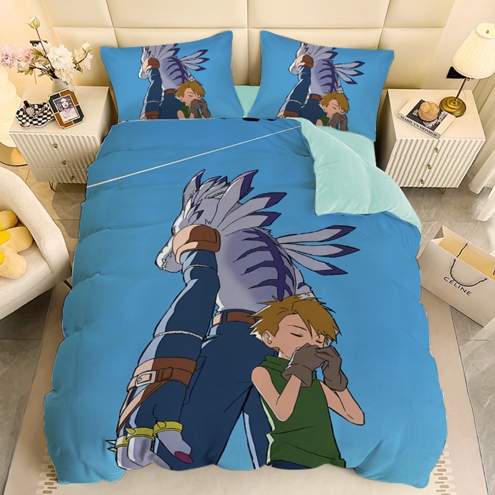 

Аниме Постельный комплект Дигимон Одеяло и наволочки Без наполнения Односпальный Двуспальный Кровать Взрослый Мальчик Девочка Подарок 100x135cm-2pcs