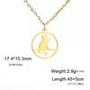 Cazador Walking Cat Kitten Necklace for Women Stainless Steel Round Pendant Animal Chain Necklaces Jewelry 2026 Wholesale New