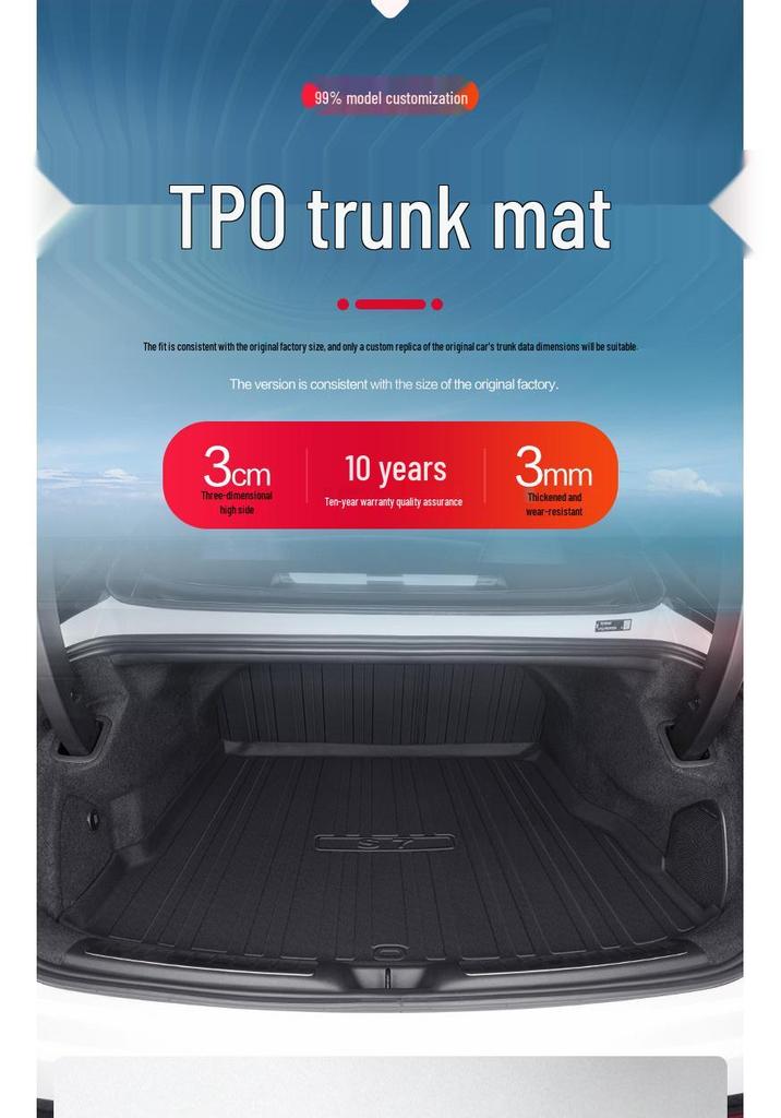 Huawei Luxeed S7 TPE Trunk Mat - Waterproof Car Accessory for Interior Modification
