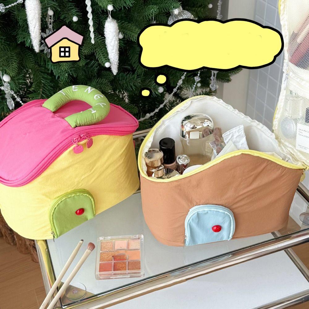 Waterproof House Shape Cosmetic Bag Multifunctional Skincare Storage Bag  Outdoor