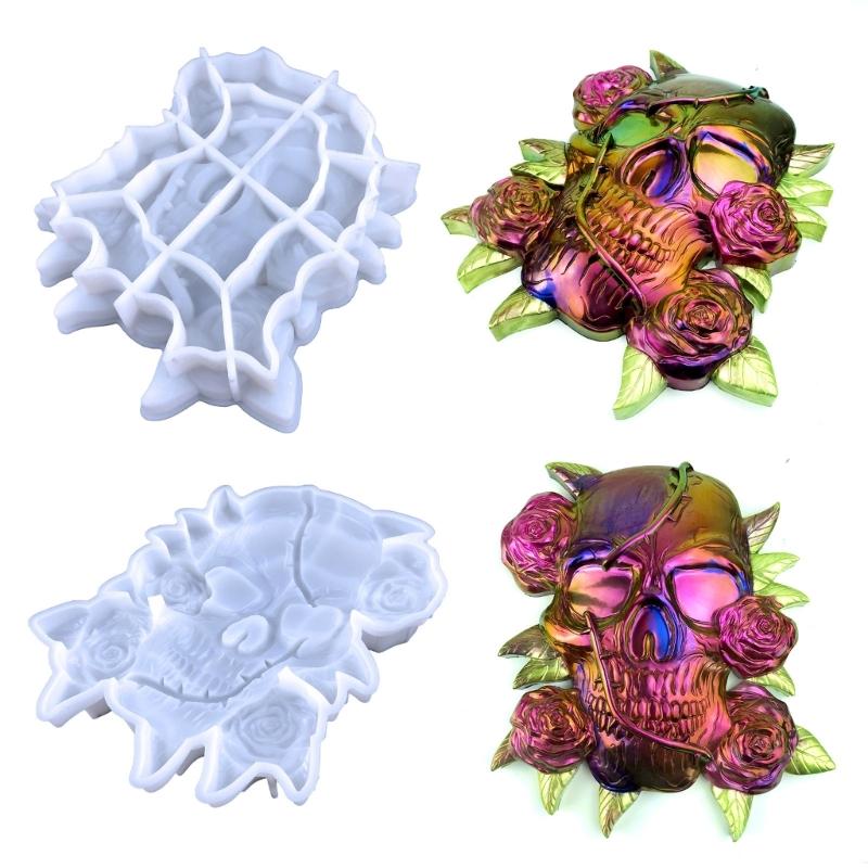 Skull Shape Ornament Crafts Silicone Mold Epoxy Jewelry Mold Resin Casting Pendant Mold Suitable for Diy Crafts