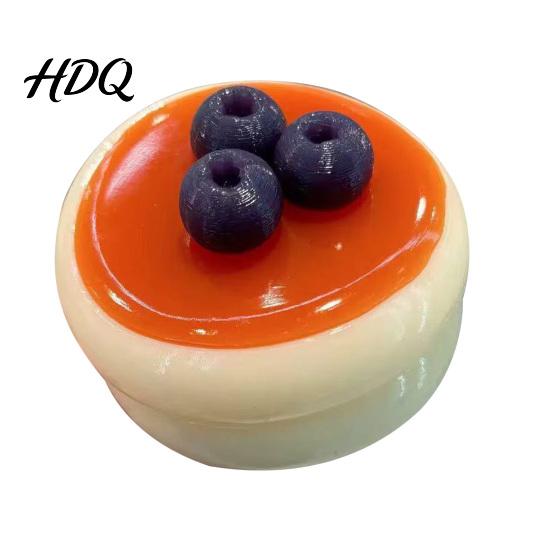 Gâteau à Stimulation Jouets Tactiles Fruit Soufflé Jouet à Presser pour Soulager le Stress, Faux Dessert à Montée Lente Jouet Sensoriel Relaxant, Aliments Simulés Doux