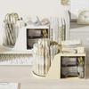 Rotating Desk Organizer with 2 Drawer, Pencil Pen Holder for Desk