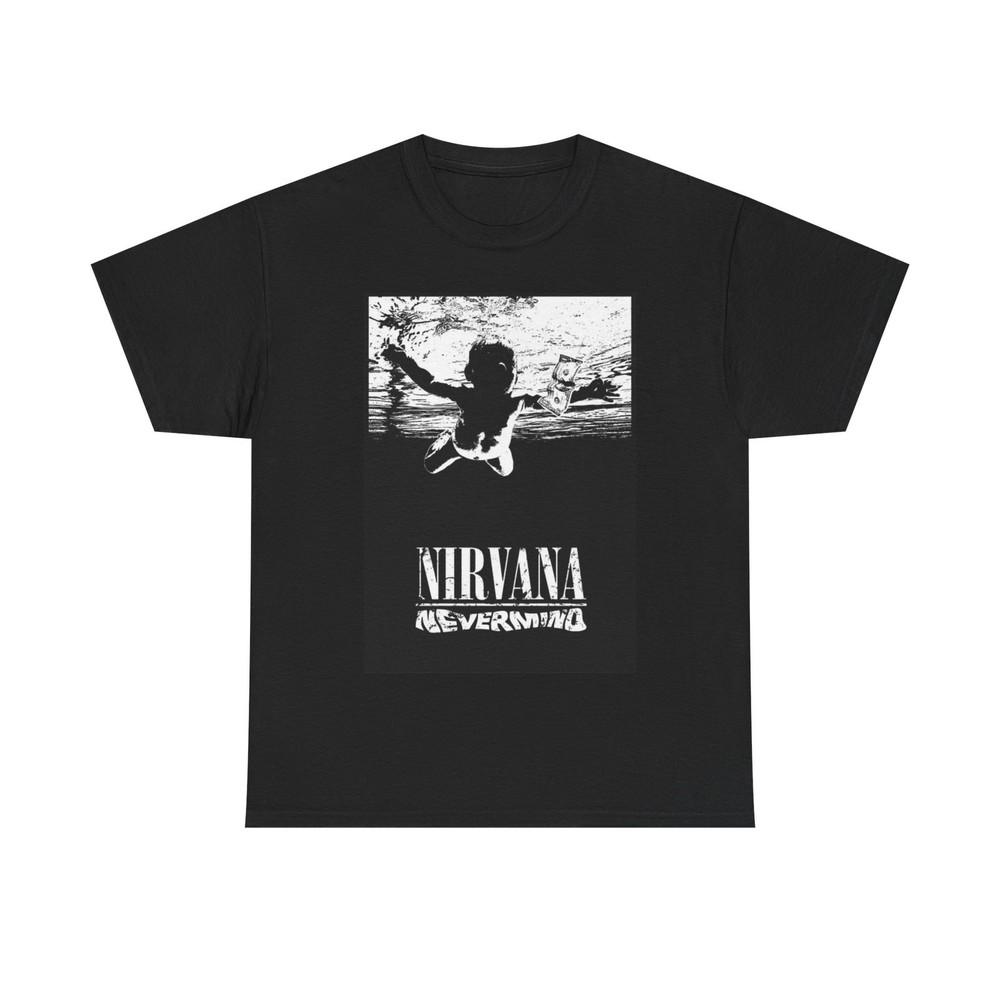 Футболка Nirvana Курт Кобейн Гранж Обложка альбома Nevermind Унисекс Тяжелый хлопок S