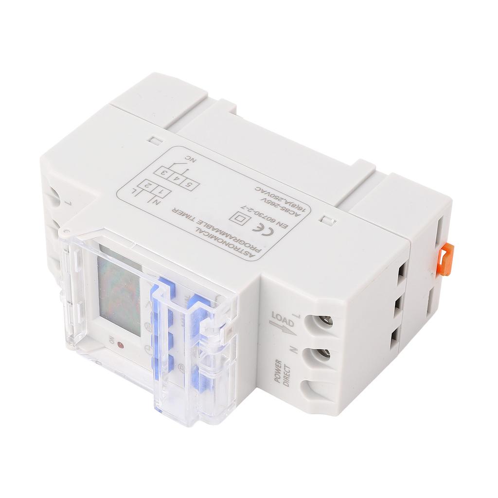 16A Timer Switch LCD Display 7 Day 24 Hour Programmable Timer Rail Mount with Latitude and