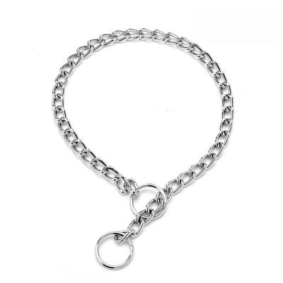 Collana a Catena Tripla di Ferro con Doppio Cerchio per Barbone e Golden Retriever