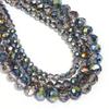 4/6/8mm Austria Rondelle Faceted Crystal Beads Blue Grey Glass Loose Beads For Jewelry Making DIY Bracelets Necklace Accessories