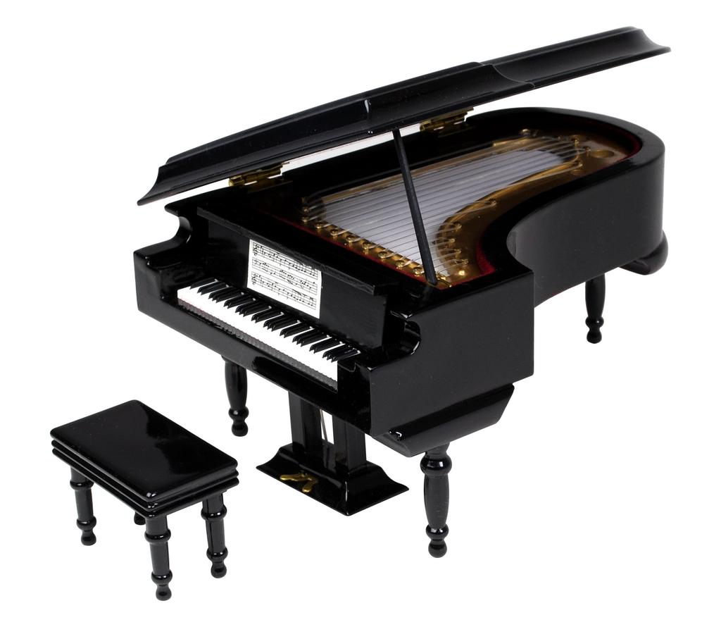 SUNRISE SOUND HOUSE Miniature Grand Piano, 18cm, Black
