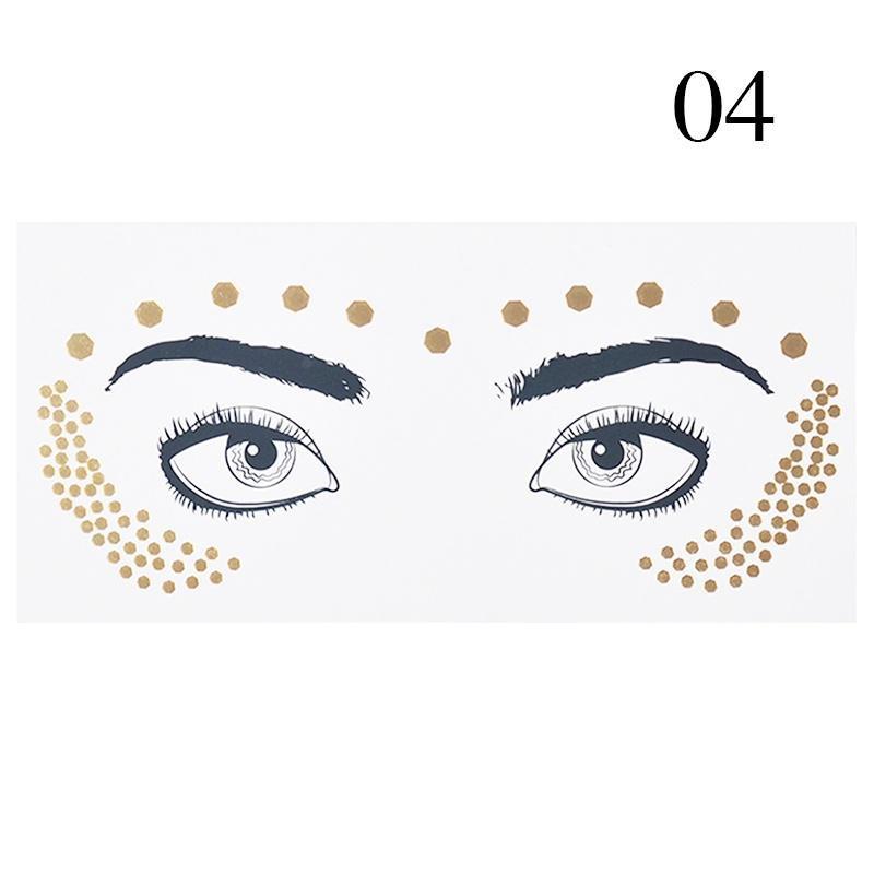 1 Stk Face Tattoo Stickers Spot Water Transfer Stickers Eye Glitter Freckles Hot Gold Face Eye Pasta Personality Decoration