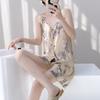 New 1011 Japanese Cotton and Silk Suspender Nightdress Women's Spring Thin Pajamas Loose Long Princess Style Loungewear