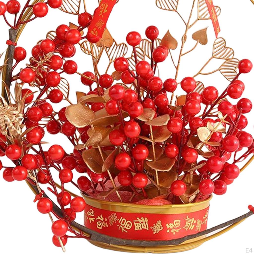 Chinese Flower Basket Ornament Decorative Desktop Photo Props Spring Festival Wall Hanging Harvest