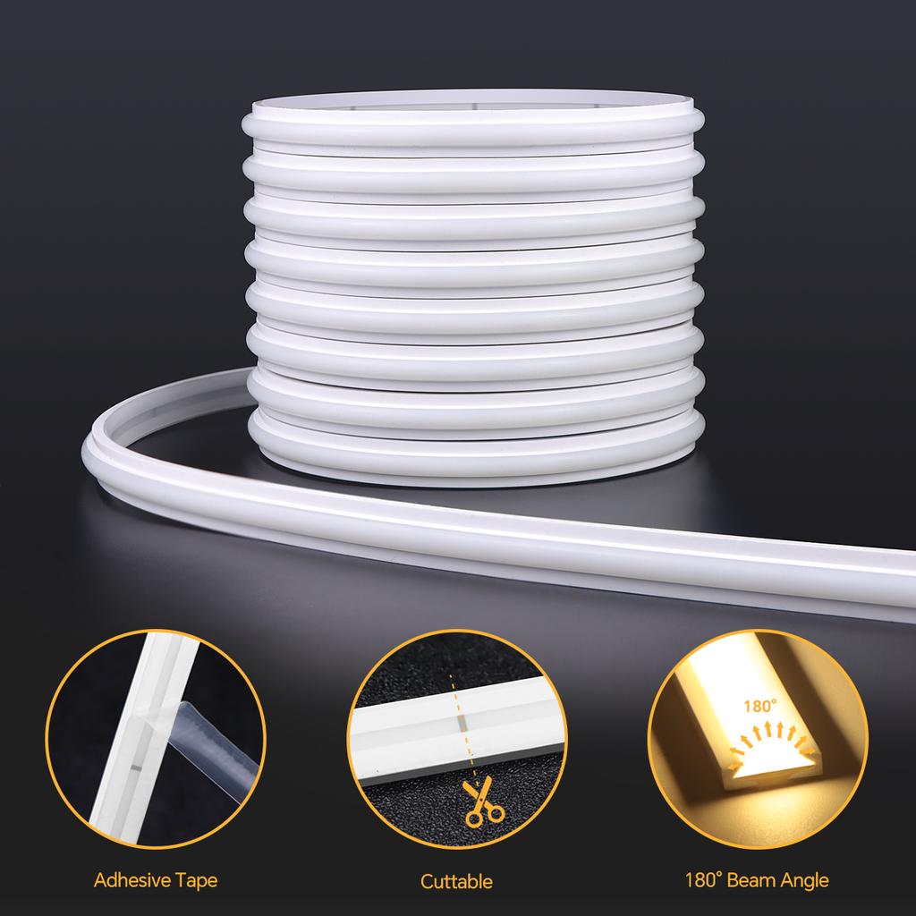 High End Under Cabinet LED Neon Light Strip 24V COB Neon Tape Penetrabe Wood Touch Sensor Dimmer Kitchen Closet Wardrobe Decor