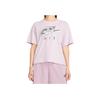 Nike Sportswear Boxy Large Logo Print Vintage American Crew Neck Short Sleeve T-Shirt Women Tops Pink Purple DQ3269-530