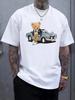 Vintage Car Bear Graphics Men's Summer T-Shirt Casual O-neck Short-sleeved Tee Tops TShirts Ove
