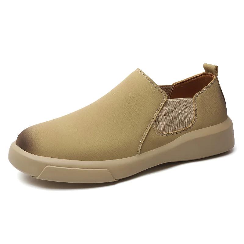

New Luxury Men s Leather Shoes Comfy Thick Bottom Casual Work Shoes Handmade Designer Business Shoes for Men Zapatos De Hombre 47 хаки
