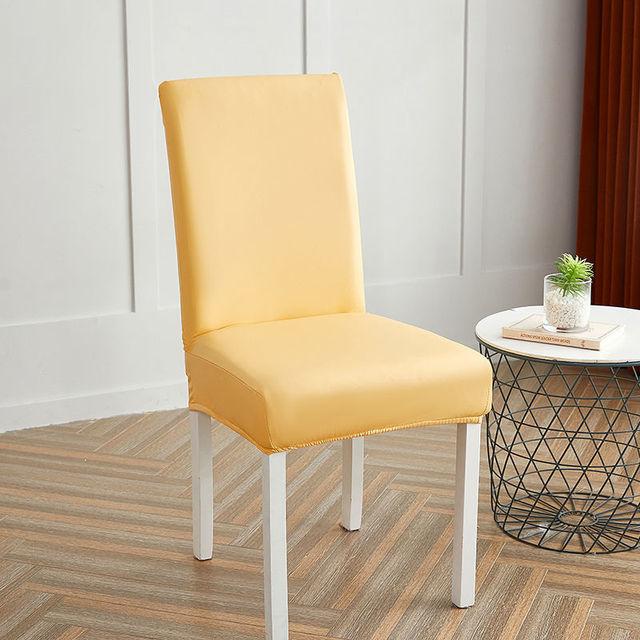 Waterproof Chair Cover Pu Elastic General Leather Seat Cover Living Room Hotel Dining Table Chair Cushion Cover 1 /2 /4 /6 Pcs