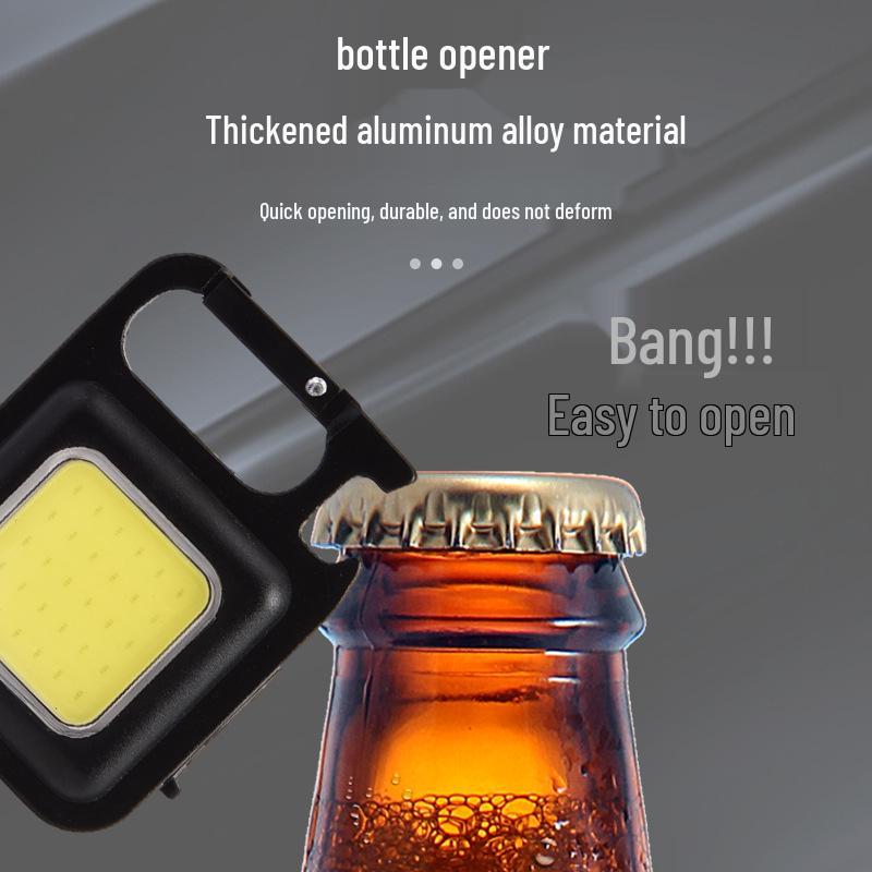Portable Outdoor Keychain Flashlight - USB Rechargeable Mini COB Light for Camping & Emergencies