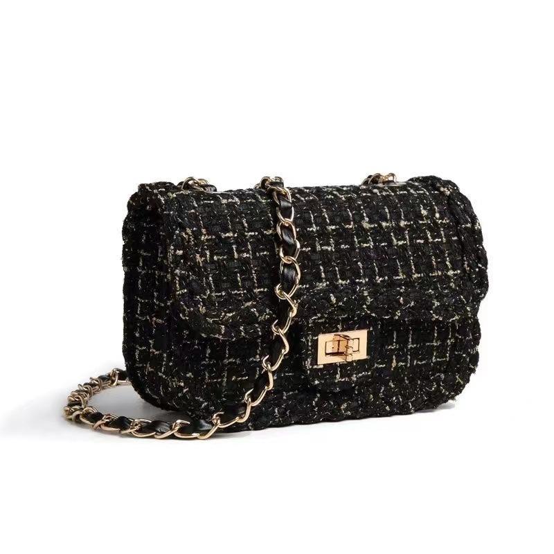 New Women's Underarm Bag Small Style Woolen Chain Bag Niche High-end Fashion Single Shoulder Crossbody Small Square Bag