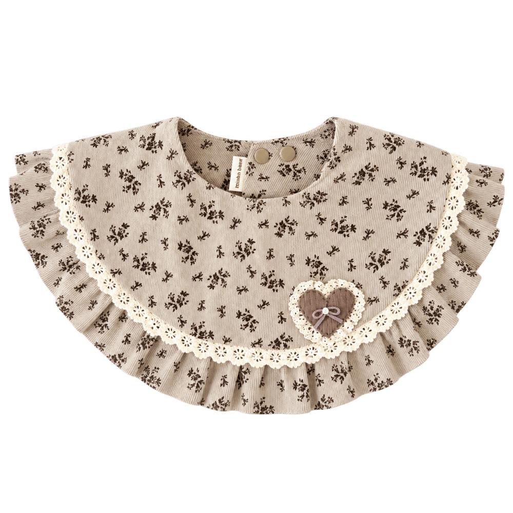 Adjustable Snap Baby Ruffle Bib Floral Lace Saliva Towel Vintage Feeding Drool Bib 0-2 Years Baby