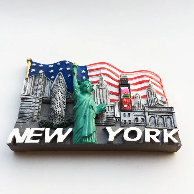 Ameryka Nowy Jork Pamiątki z podróży Magnesy na lodówkę Pamiątki turystyczne USA Magnetyczne naklejki na ściankę ze zdjęciami Kreatywny wystrój domu