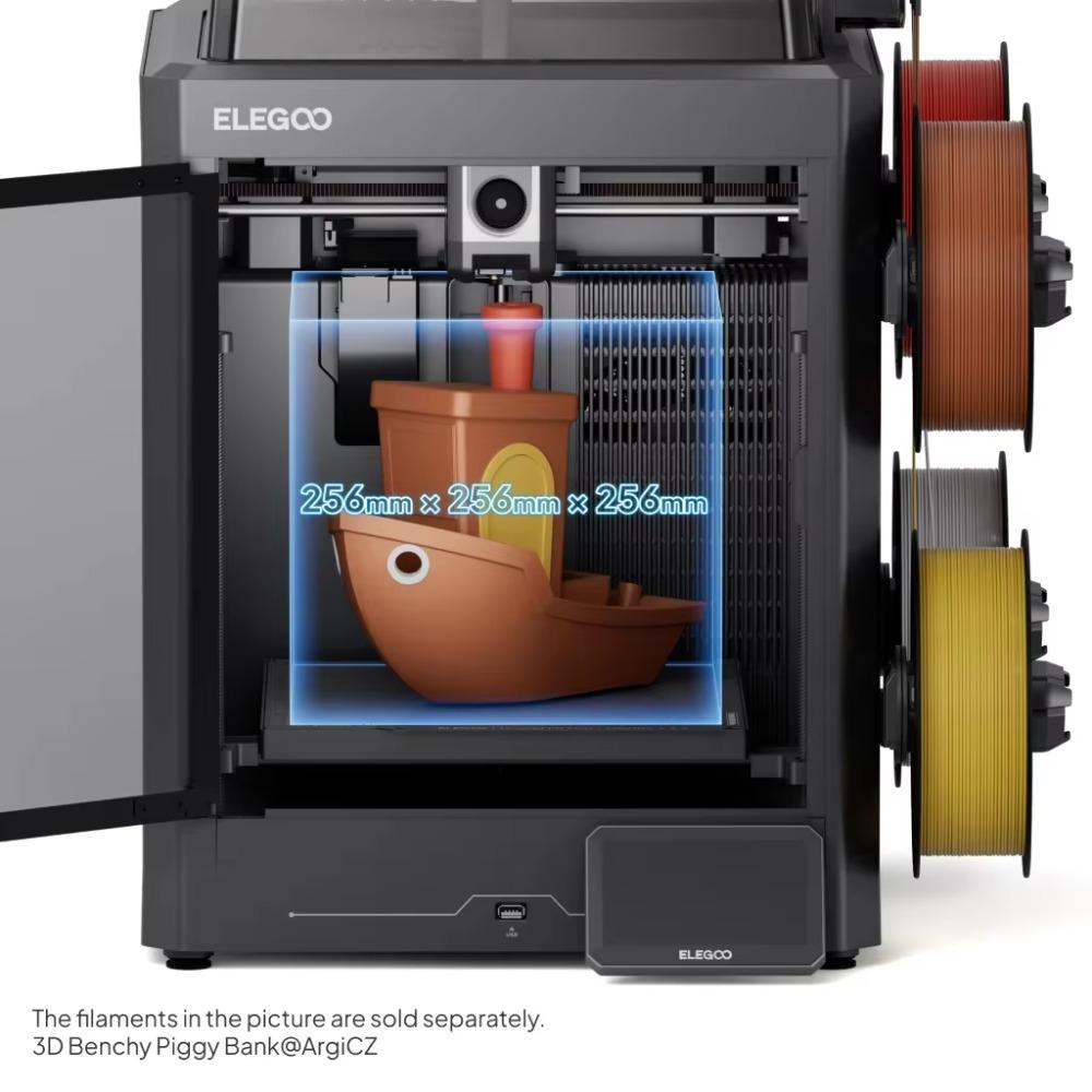 ELEGOO Centauri Carbon 2 Combo 3D Printer FDM 4-Color Printing Speed 500mm/s² with CANVAS Low Noise Nozzle 350℃ 256x256x256mm