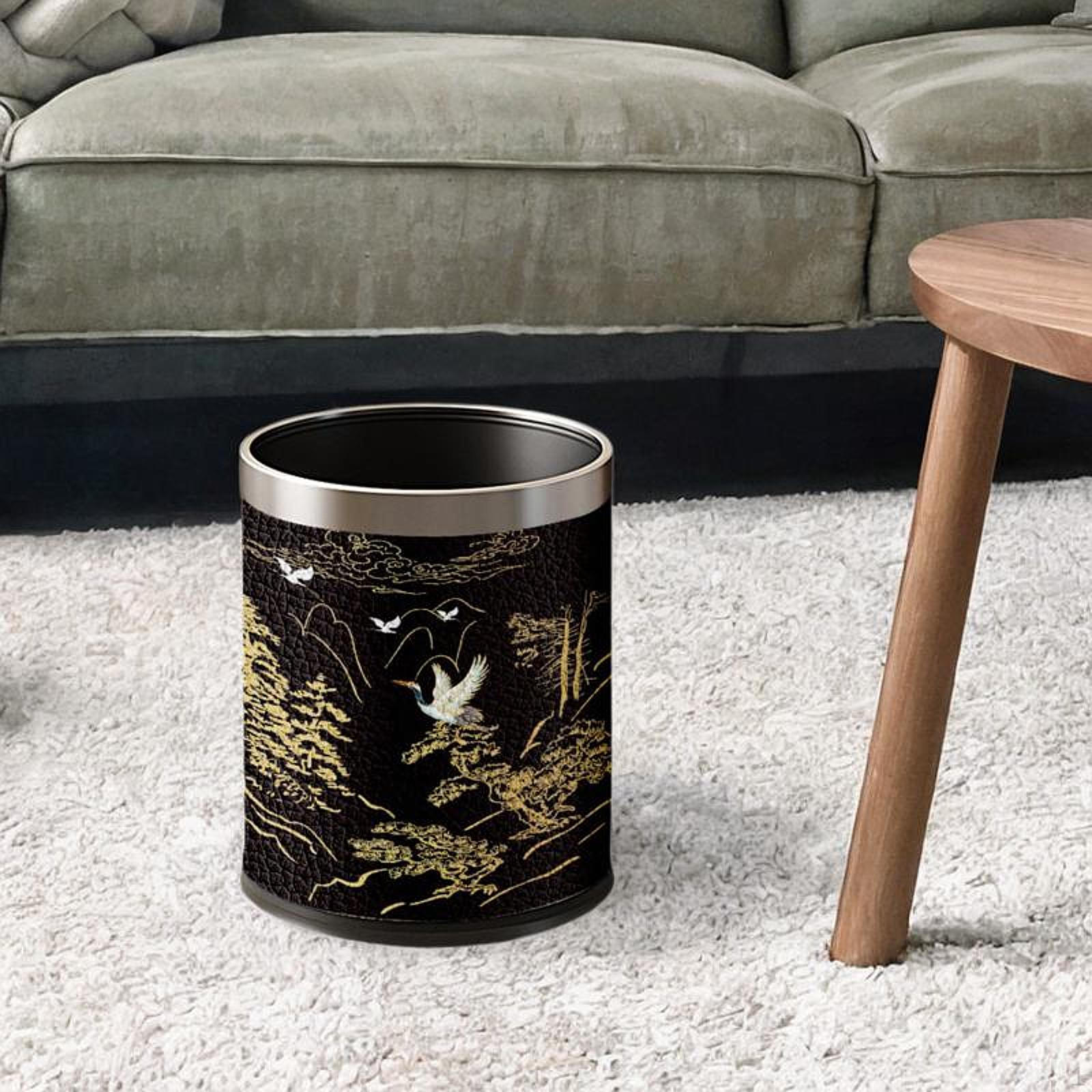 

Круглый мусорный бак для домашней кухни и прачечной серебряный