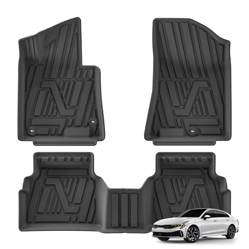 LUCKEASY Left Hand Drive for Kia K5 2021‑2025 FWD /Hyundai Sonata Not Fit PHEV  2020‑2025 TPE Floor Liners Car Accessories Black