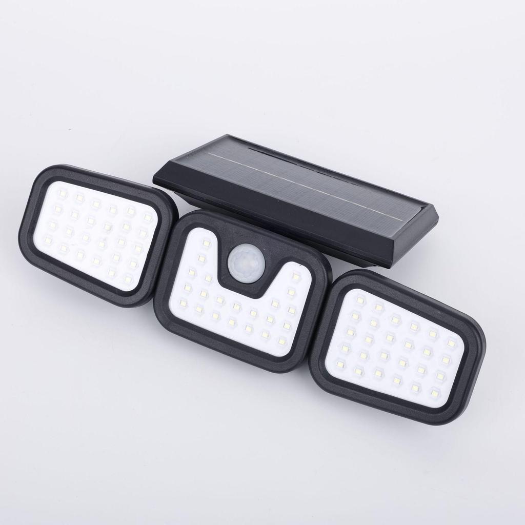 74-LED Outdoor Solar Sensor Light, Three-Head Rotatable, Waterproof for Wall, Road, Courtyard, Street Lighting