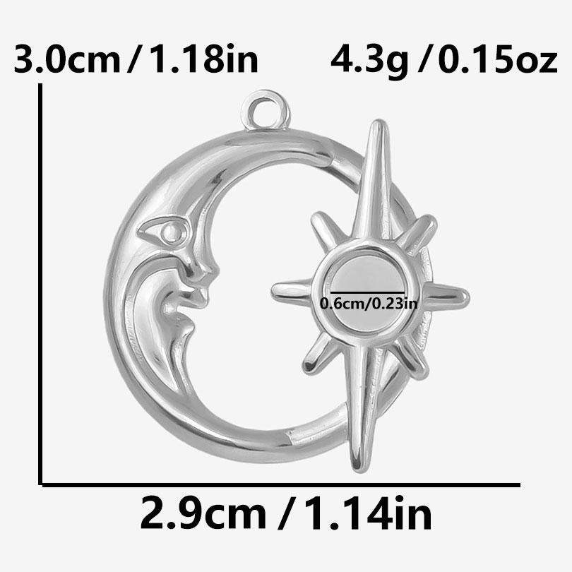 5pcs/Lot High Quality Steel Color Pentagram Star Sun Stainless Steel Pendant For Jewelry Making Supplies Handmade Bracelet Charm