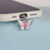 Multi Colored Crystal Stone Butterfly Phone Dust Plug Hanging Pendant Accessories Decoration For Iphone For Samsung Type-c2