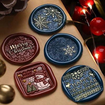 Wachssiegel Stempelkopf Ersatz Vintage Siegelwachs Stempelköpfe für Umschläge Karten DIY Weihnachten Halloween Hochzeitsdekoration
