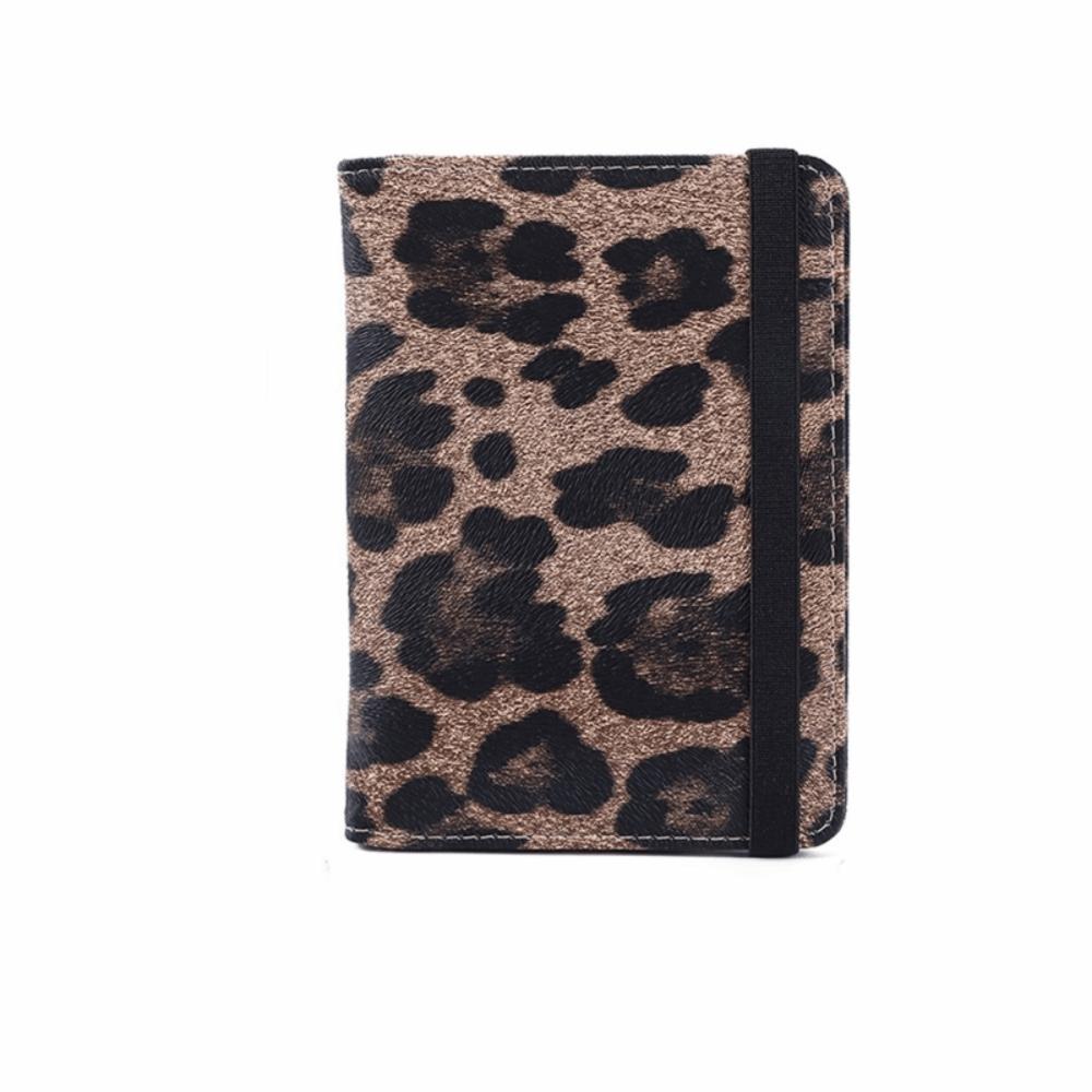 

New PU Passport Holder Brown Leopard Waterproof Passport Cover Case Multiple Card Slots Ticket Protective Bags Women Men