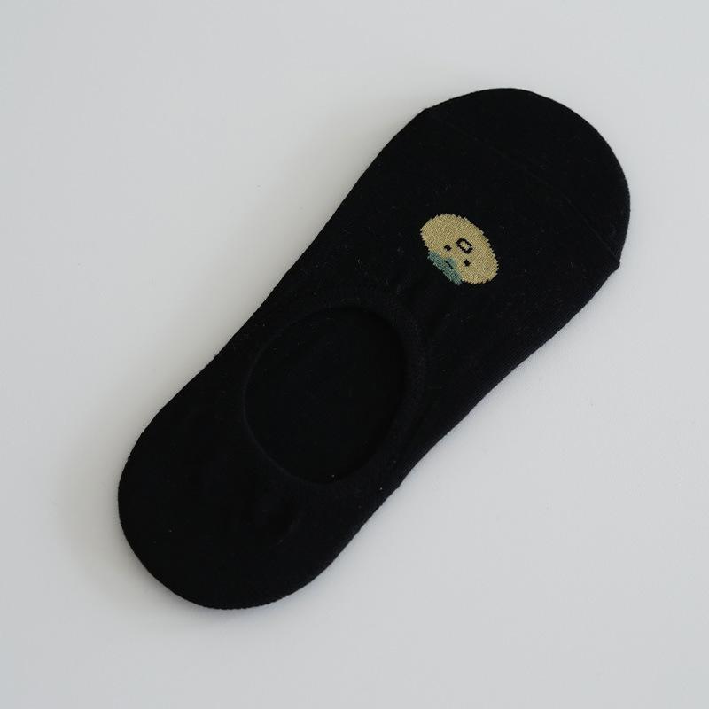 

Invisible Socks Socks Trendy And Versatile Summer Thin Pump Socks For Women Do Not Fall Off The Heel Cotton Socks Breathable One size чорний