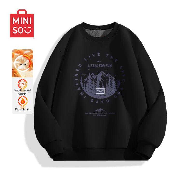

MINISO Men s Fleece Lined Pullover Sweatshirt 2XL