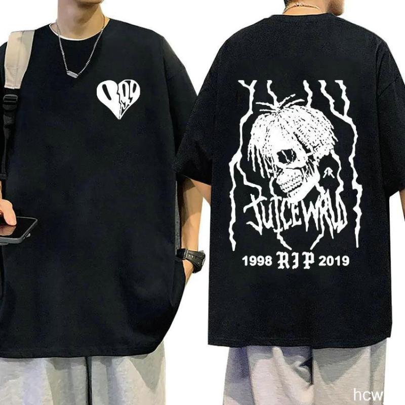 T-shirt Imprimé Manches Courtes Classique Rapper JUICE WRLD T-shirt Manches Courtes en Coton Street Hip Hop Sportswear Hauts Décontractés Oversize